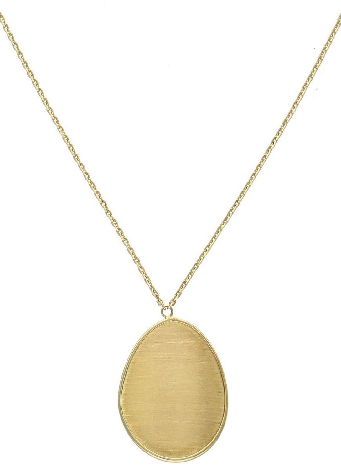 Złoty naszyjnik damski z satynową owalną zawieszką Blaszka 585 C GA 177 0690. Złoty naszyjnik 585 celebrytka z zawieszką geometryczną. 2.jpg